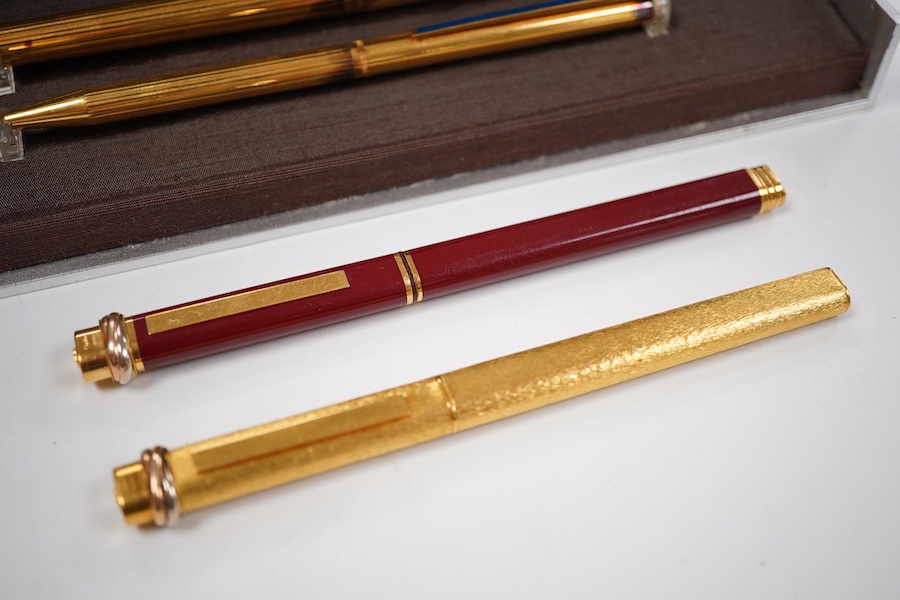 Cartier and Dupont pens and ball pens